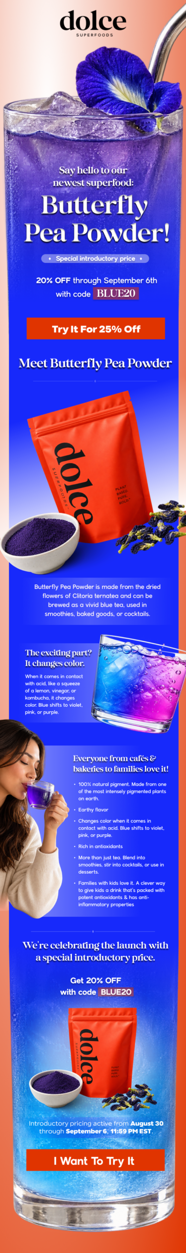 Email campaign shown on a smartphone